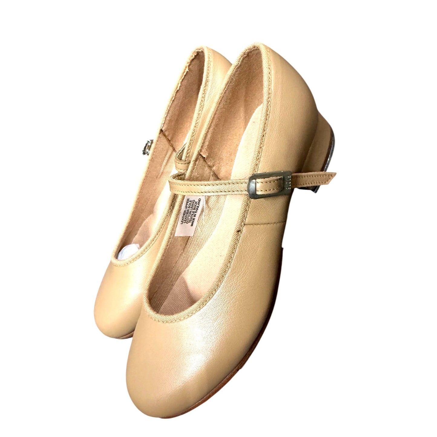 Bloch Tan Tap-On Leather Tap Shoes With Buckle Strap Size 4.5 New In Box