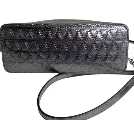 Michael Kors Jet Set Dome Metallic Silver Crossbody Bag With Chain Strap