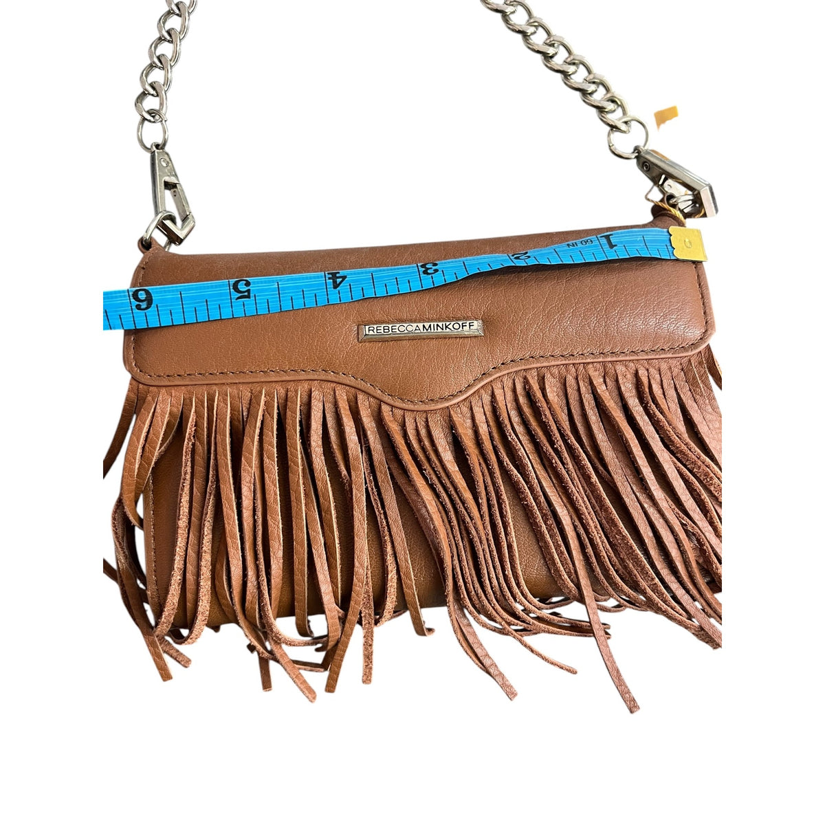 Rebecca Minkoff Fringe Crossbody Phone Bag Wallet With Chain Strap