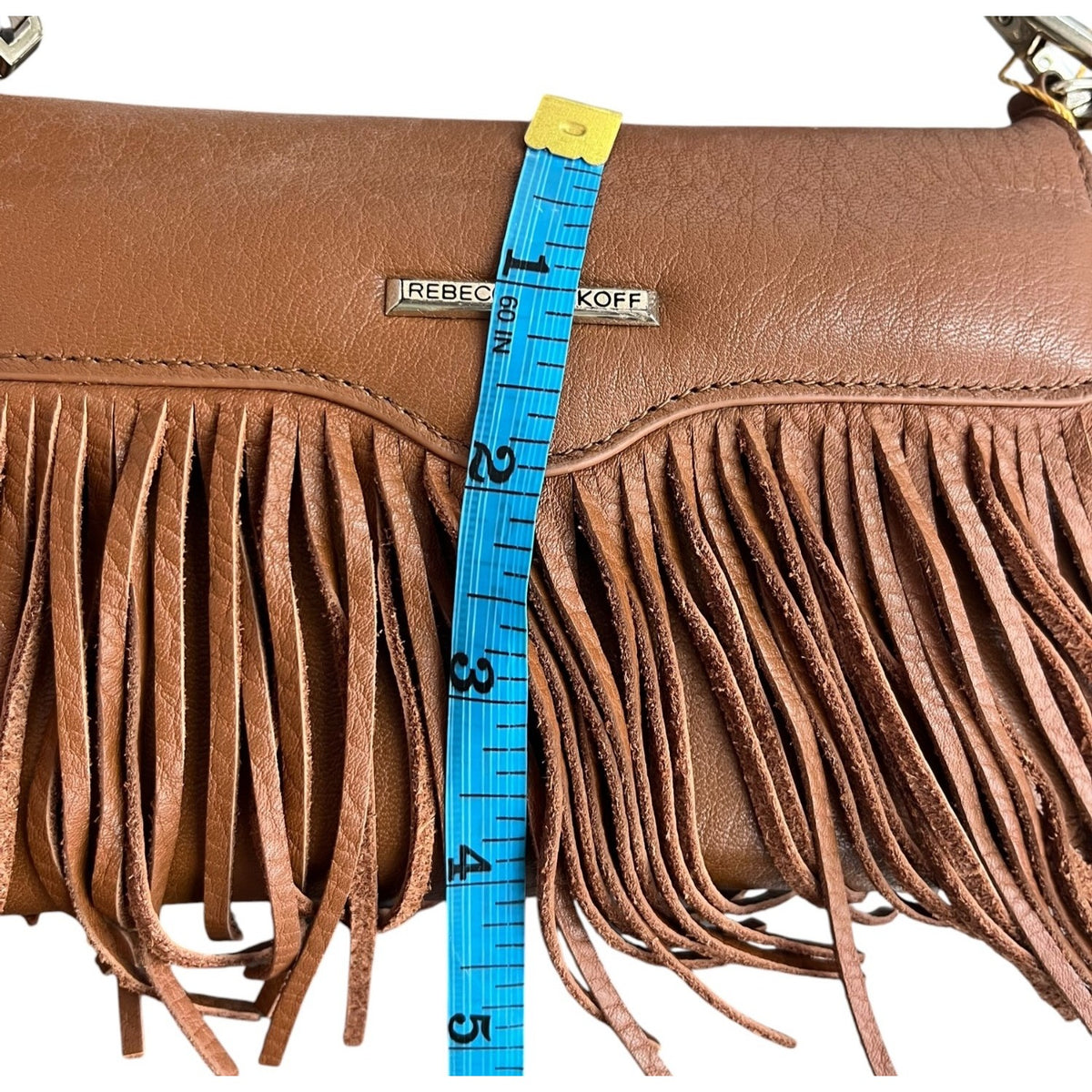 Rebecca Minkoff Fringe Crossbody Phone Bag Wallet With Chain Strap
