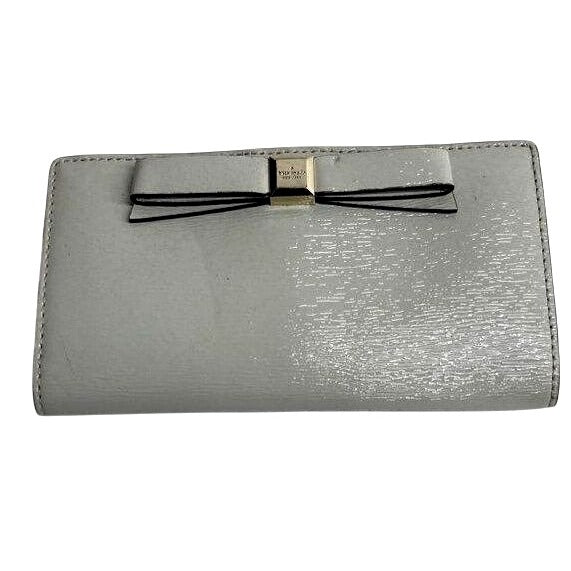 Kate Spade New York Grey Leather Bow Wallet