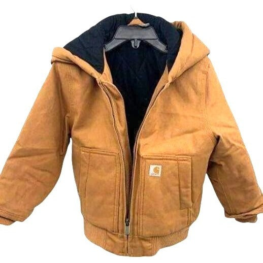Carhartt Boys Brown Hooded Canvas Jacket Size 3T