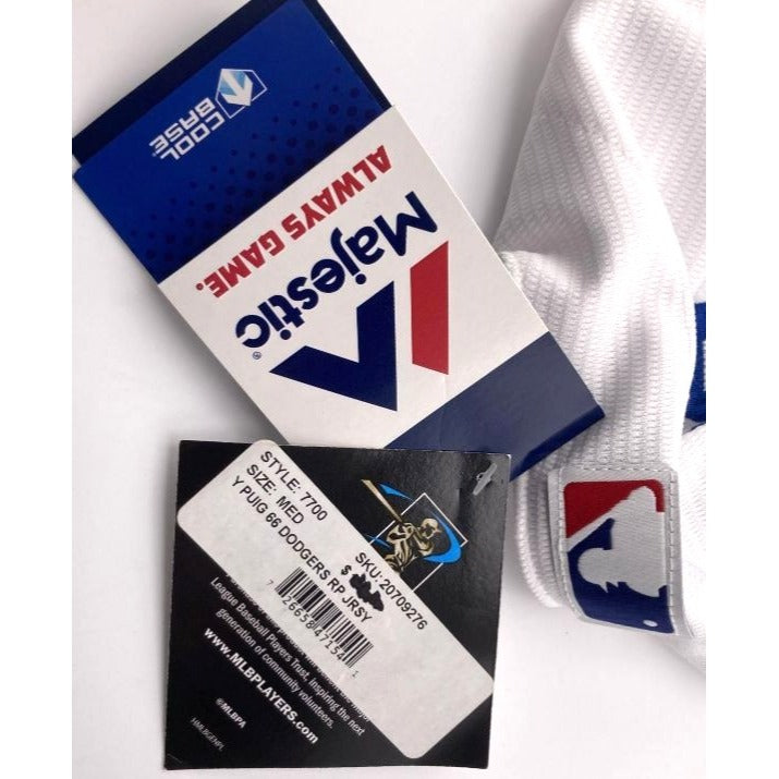 Majestic Los Angeles Dodgers Yasiel Puig #66 Base Baseball Jersey SZ M NWT