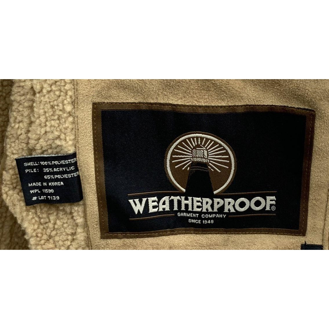 Weatherproof Garment Co. Men's Sherpa-Lined Tan Jacket Size XL