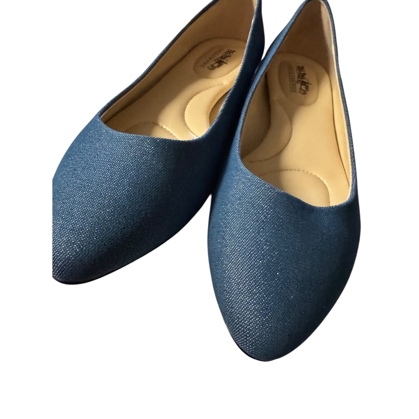 Coach & Four Women's Blue Glitter Pointed Toe Ballet Flats Size 8 NWOT