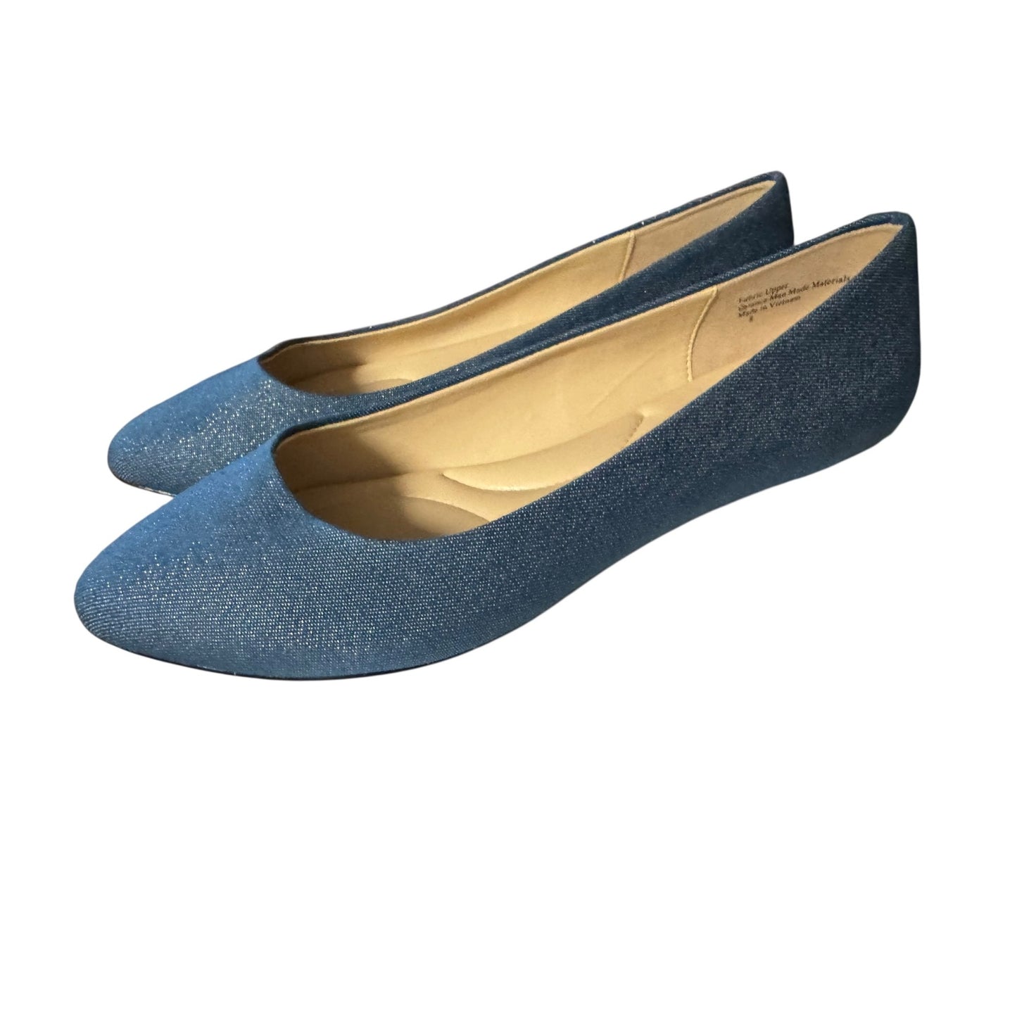 Coach & Four Women's Blue Glitter Pointed Toe Ballet Flats Size 8 NWOT