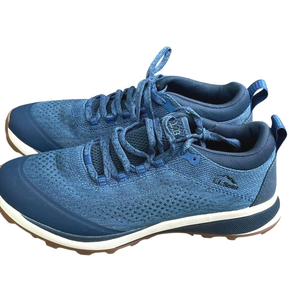 L.L.Bean Mens Blue Mesh Trail Sneakers With Rubber Soles Size 9