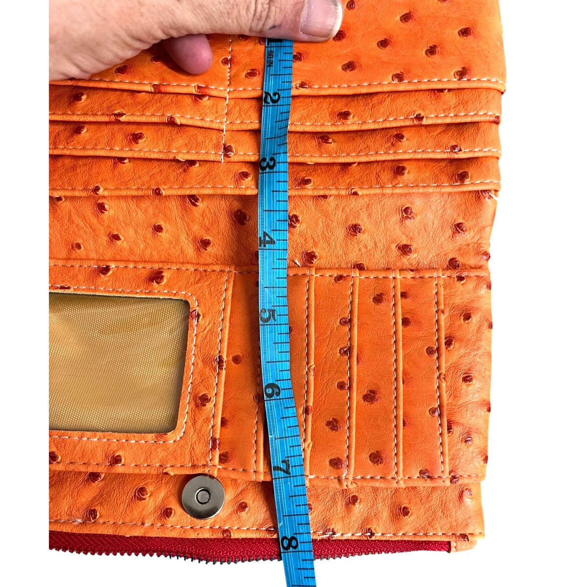 Rustic Couture Orange shoulder Bag with Matching Wallet Ostrich Embossed
