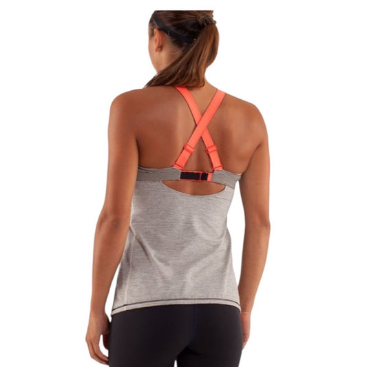 Lululemon Women's Run Catch Me Striped Sz 2/4 Tank Top