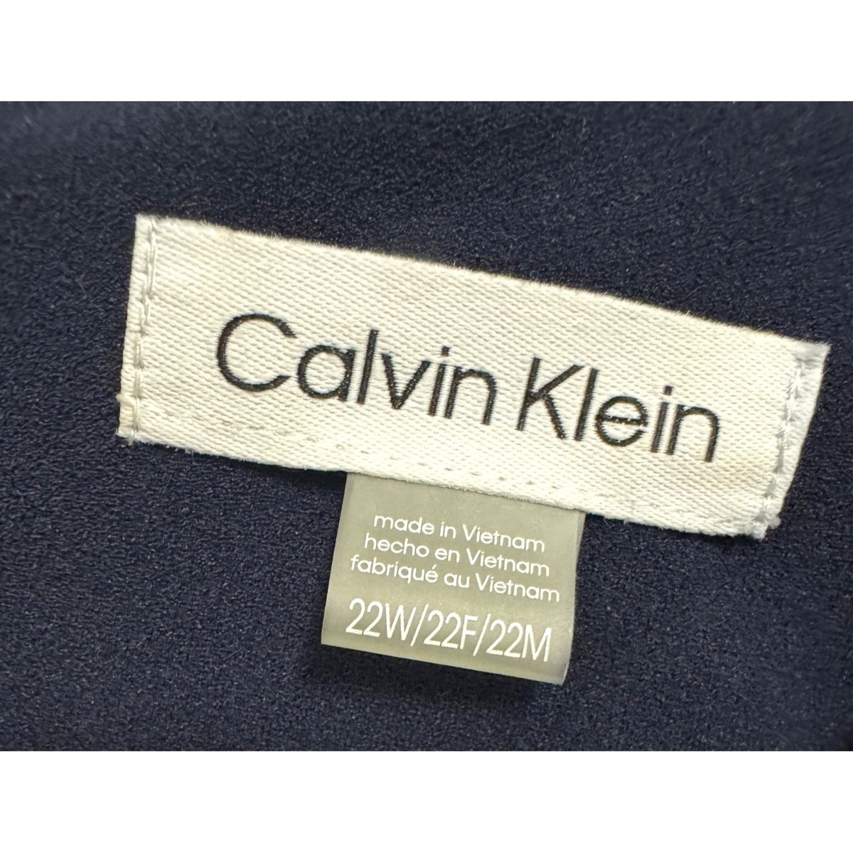 Women's Calvin Klein Navy Puff-Sleeve Sheath Dress 22W