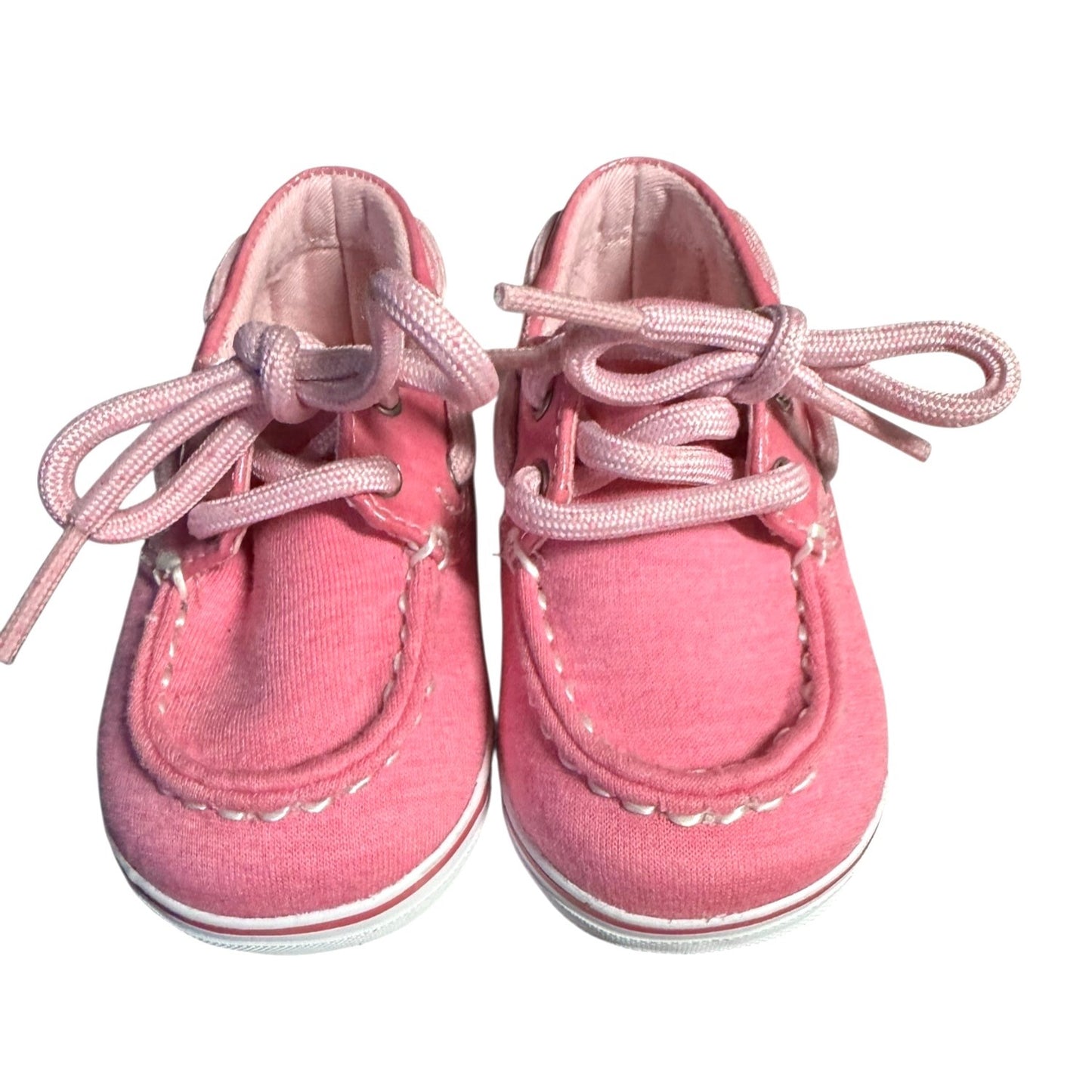 Sperry Toddler Girls Pink Canvas Boat Shoes Size 3M