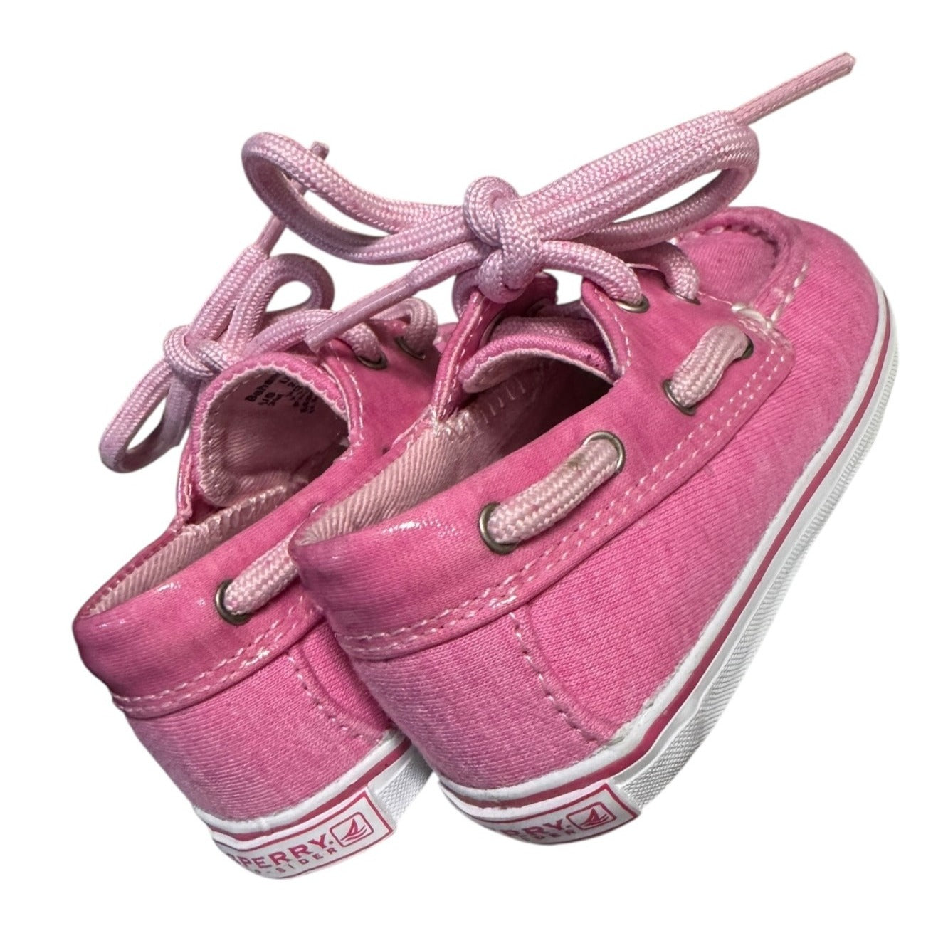 Sperry Toddler Girls Pink Canvas Boat Shoes Size 3M