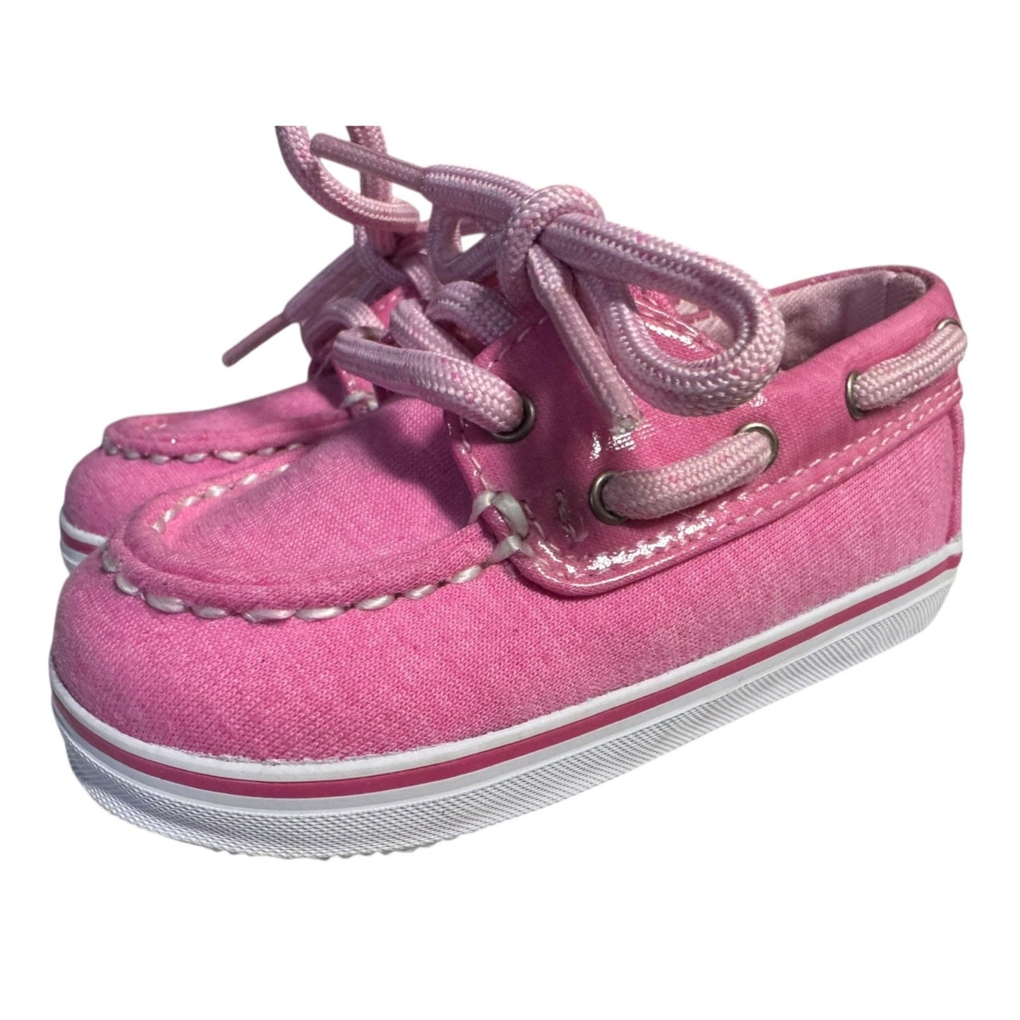 Sperry Toddler Girls Pink Canvas Boat Shoes Size 3M