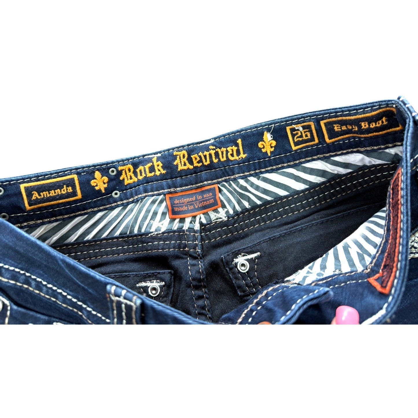 Rock Revival Amanda Easy Bootcut Jeans Dark Wash Size 26