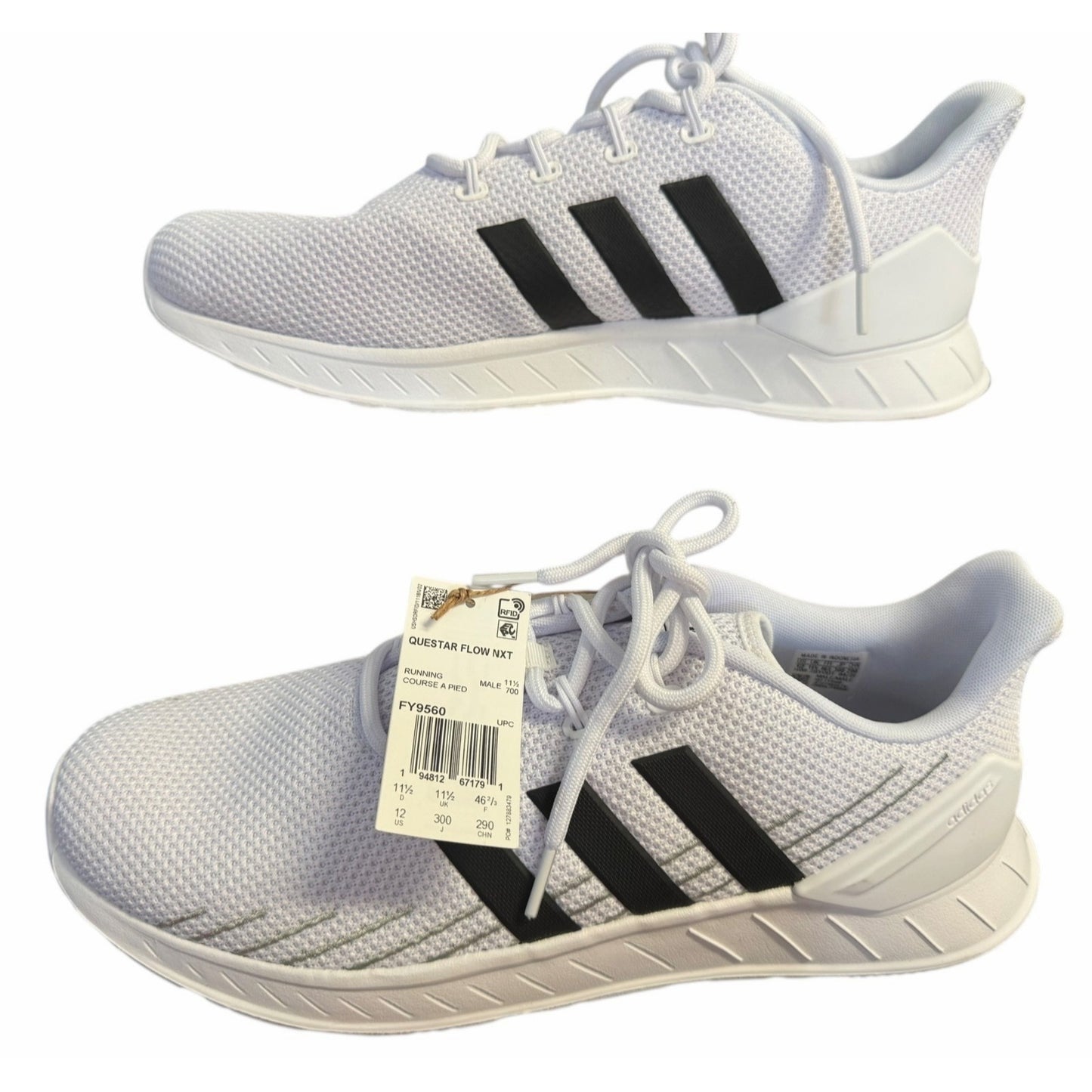 Adidas Questar Flow NXT Mens Sneakers White/Black Size12 NWOB