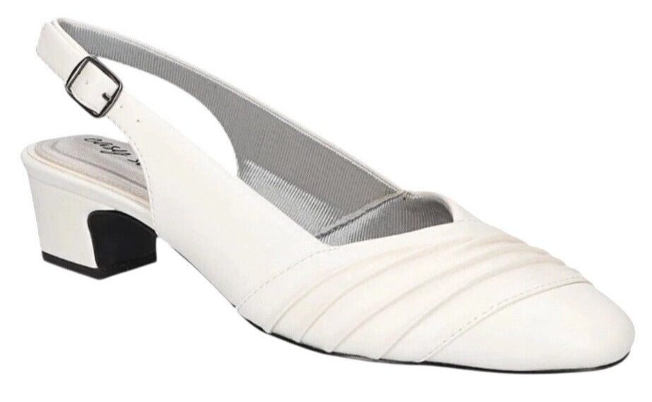 Easy Street Women's SZ 11M White Slingback Heels NWOB