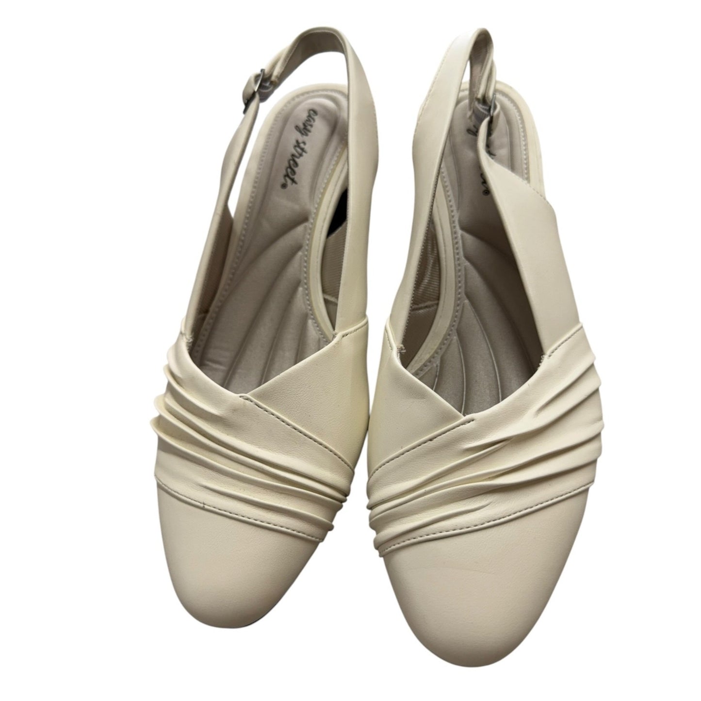 Easy Street Women's SZ 11M White Slingback Heels NWOB