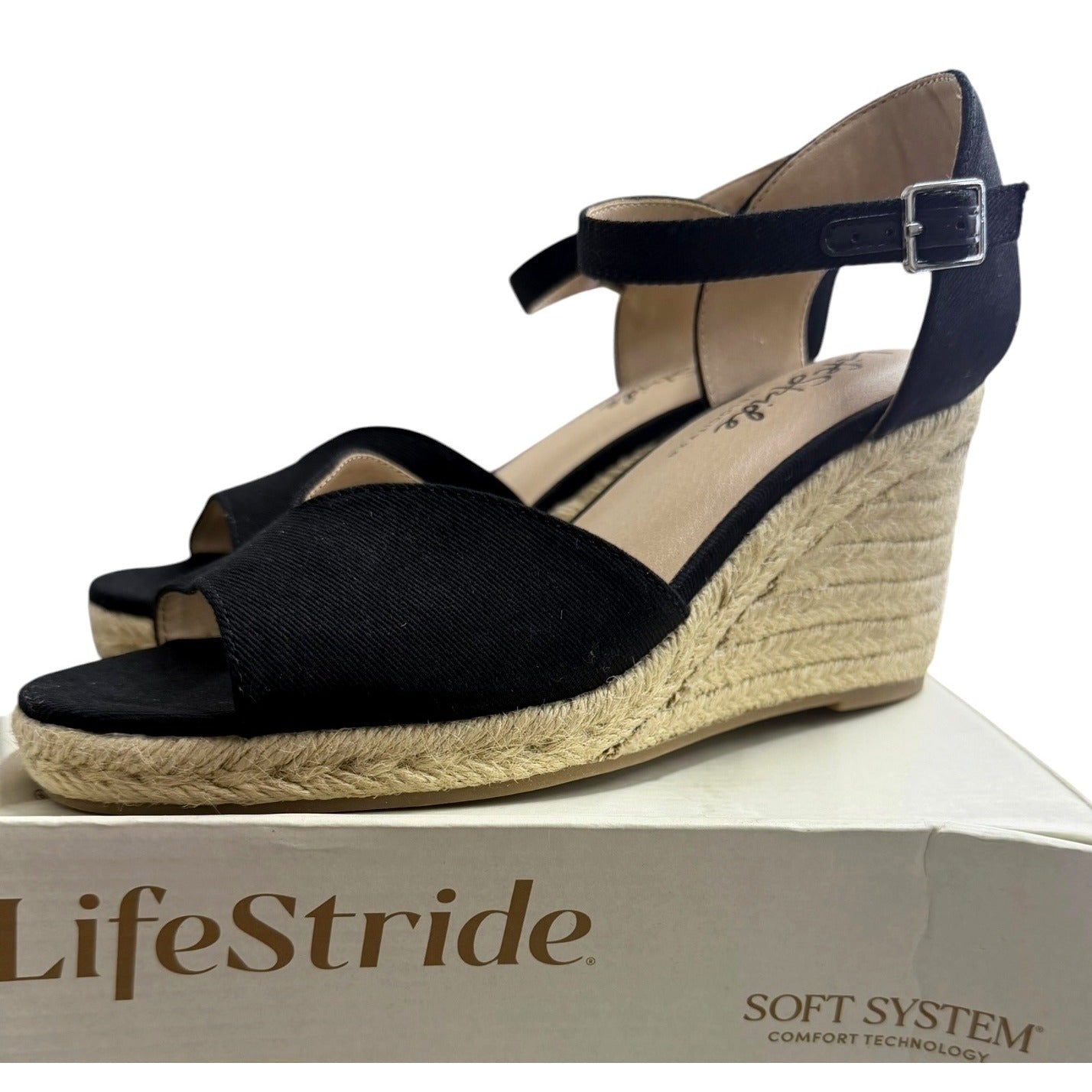 LifeStride Velocity 2.0 Women's Espadrille Wedge Sandals Size 9.5M NWB