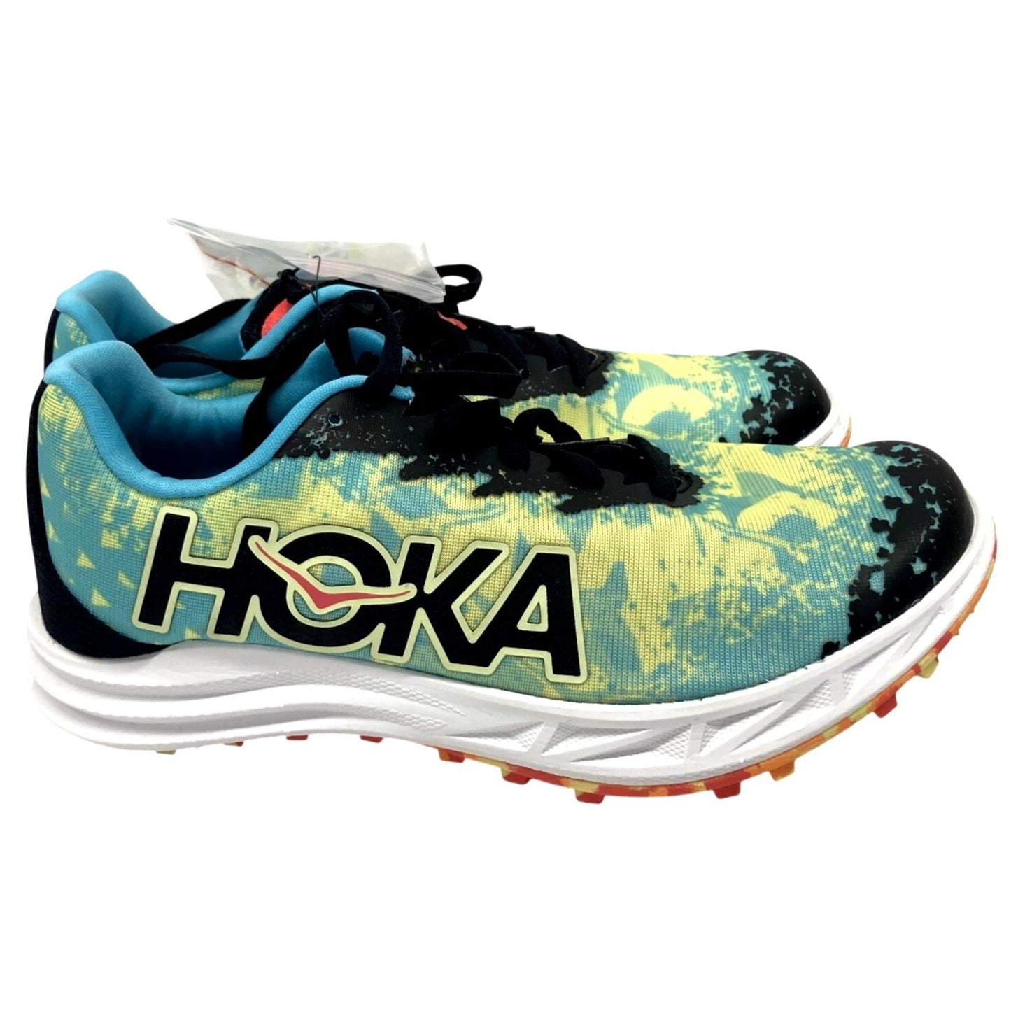 Hoka One Running Shoes Women's SZ 11.5 Vibrant Yellow Blue Spiked Sole Cleats