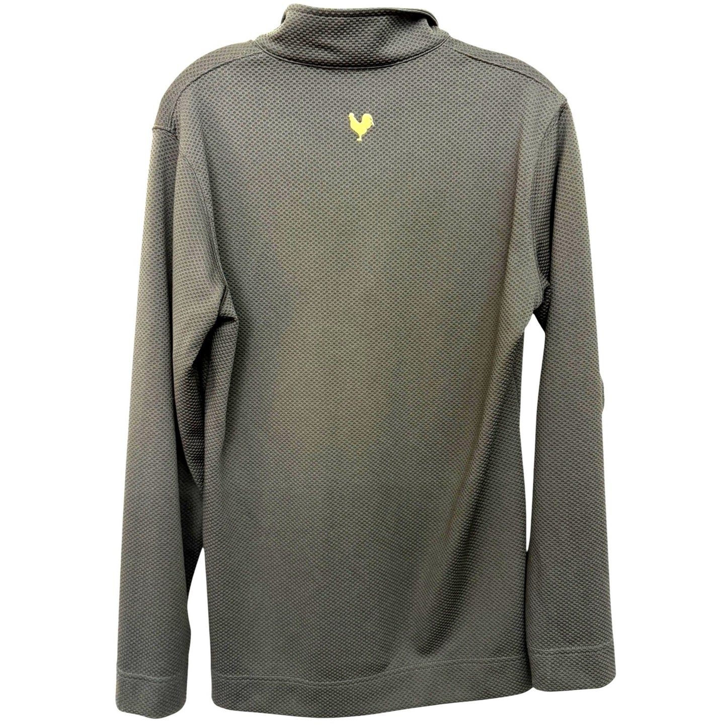 Fennec Mens Charcoal Quarter-Zip Pullover With Yellow Fleur-De-Lis Patch