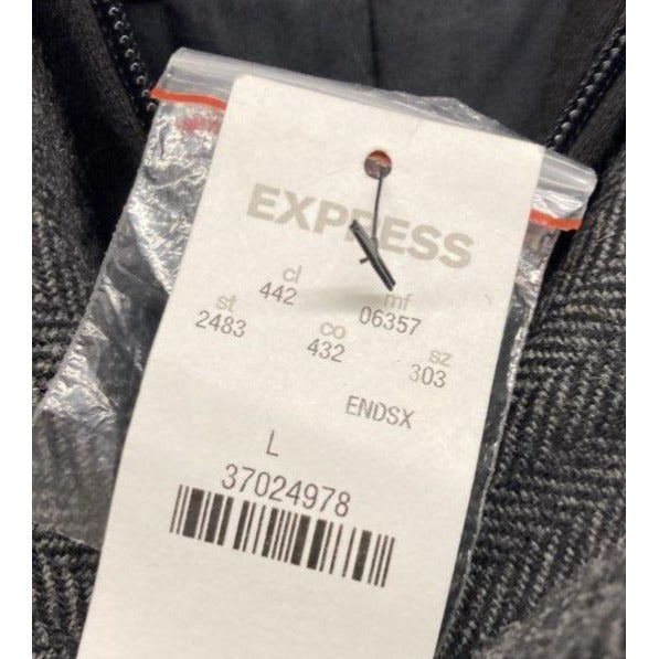 Express Mens Gray Peacoat With Removable Hood L
