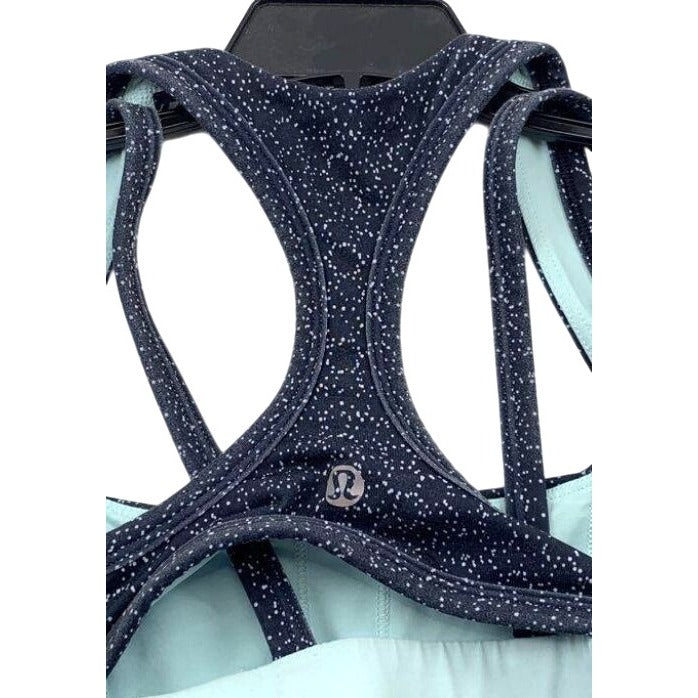 Lululemon Splendour Bra in the Star Pixel Aquamarine Naval Blue / Peacock Blue Size S
