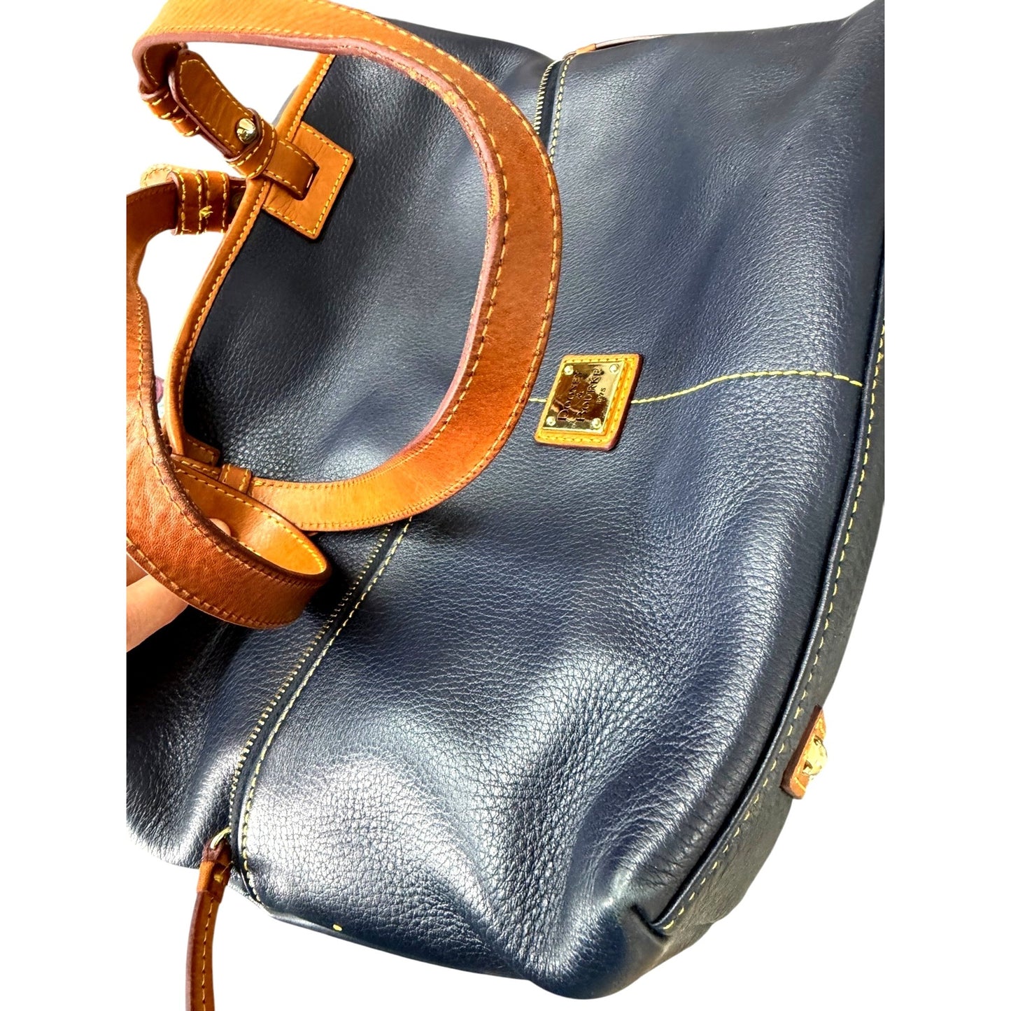Dooney & Bourke Camden Shopper Tote in Pebbled Navy Leather