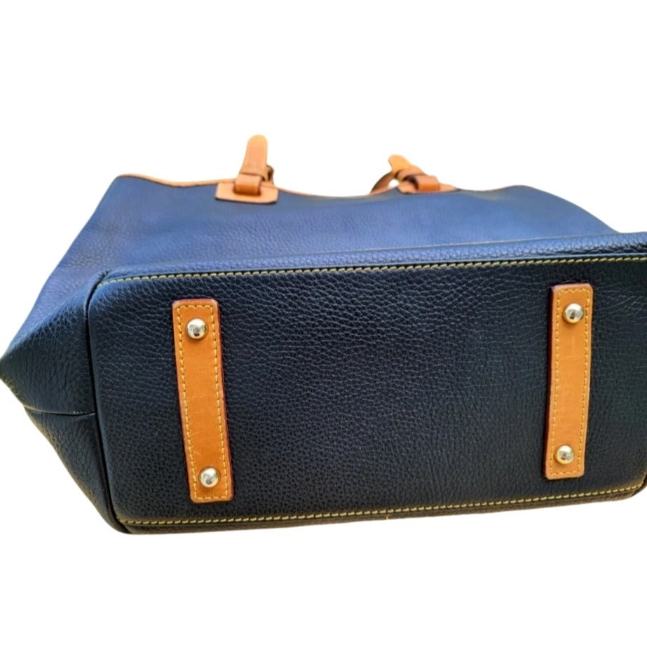 Dooney & Bourke Camden Shopper Tote in Pebbled Navy Leather