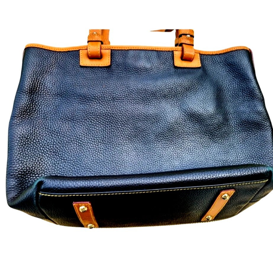 Dooney & Bourke Camden Shopper Tote in Pebbled Navy Leather