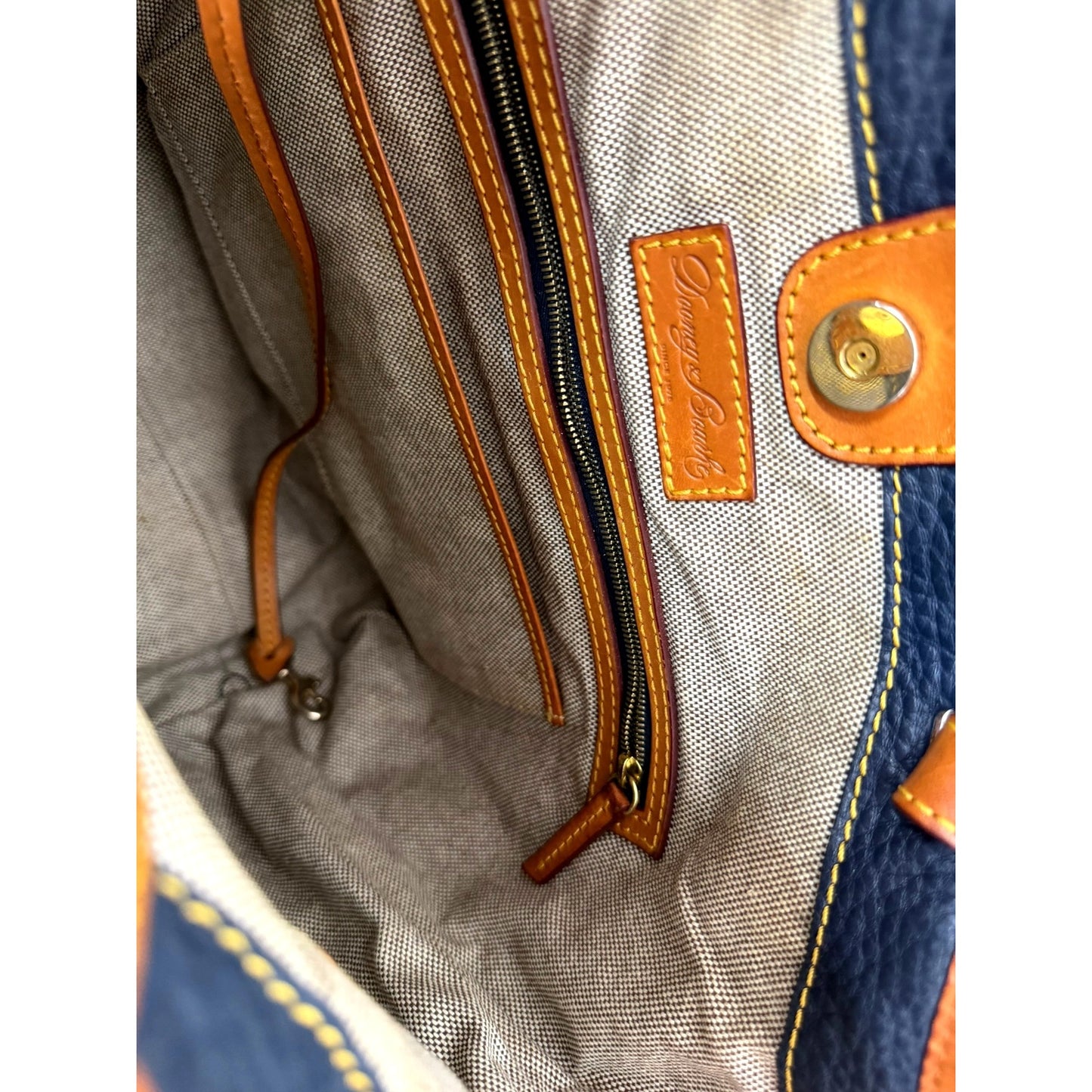 Dooney & Bourke Camden Shopper Tote in Pebbled Navy Leather