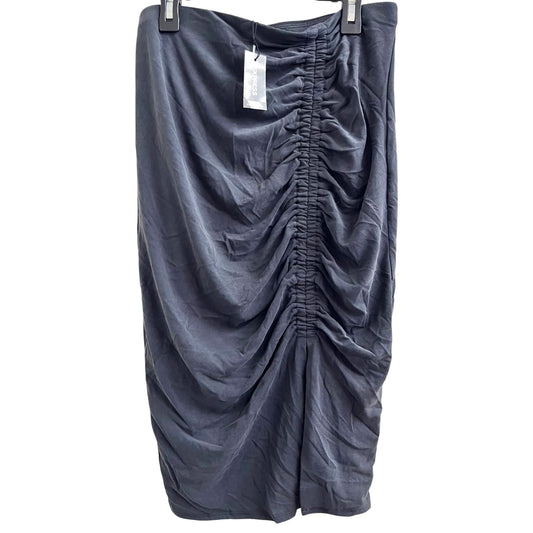Express Ruched Black Midi Skirt Size Small New With Tags