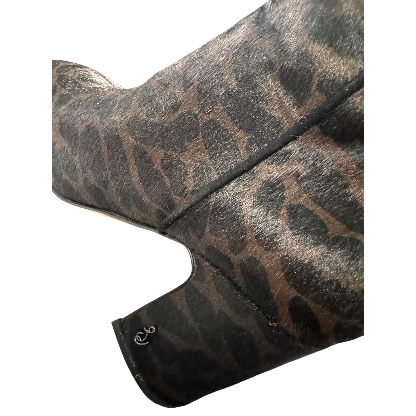 Sam Edelman Leopard Print Calf Hair Ankle Boots Size 6 NWOT