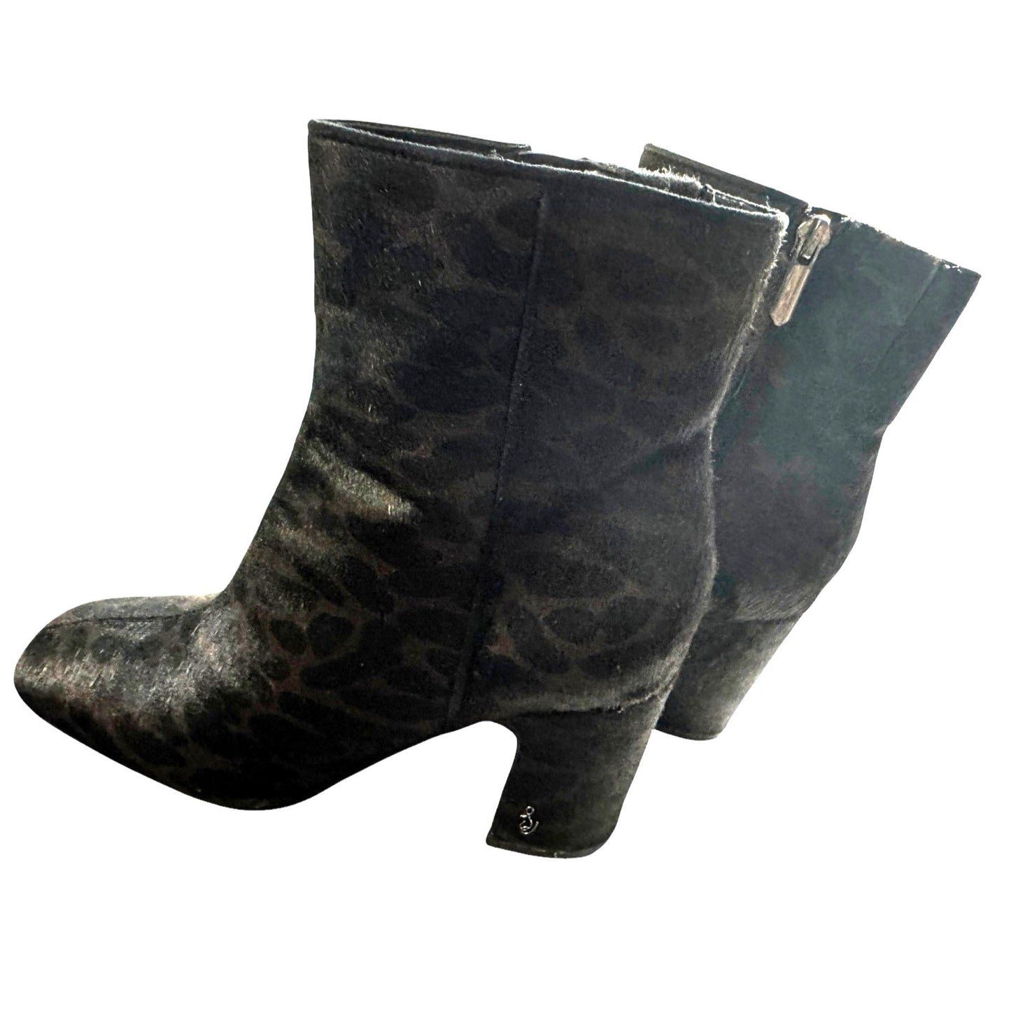 Sam Edelman Leopard Print Calf Hair Ankle Boots Size 6 NWOT