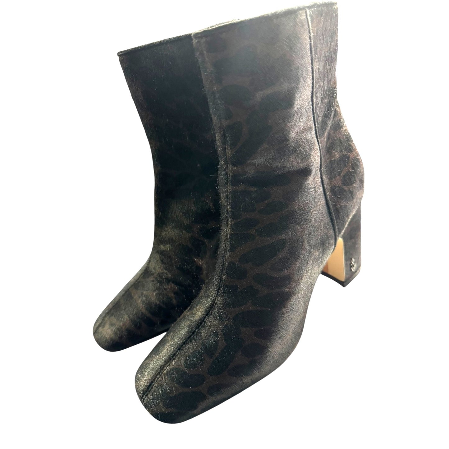Sam Edelman Leopard Print Calf Hair Ankle Boots Size 6 NWOT