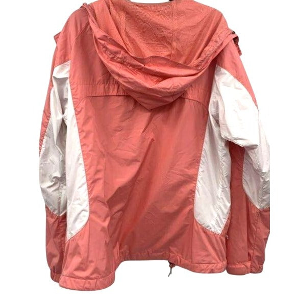 Columbia Women's Coral & White Hooded Lightweight Jacket Size L