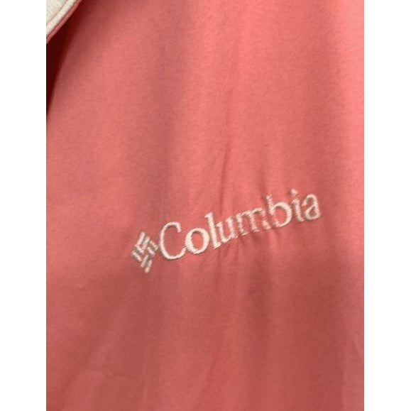 Columbia Women's Coral & White Hooded Lightweight Jacket Size L