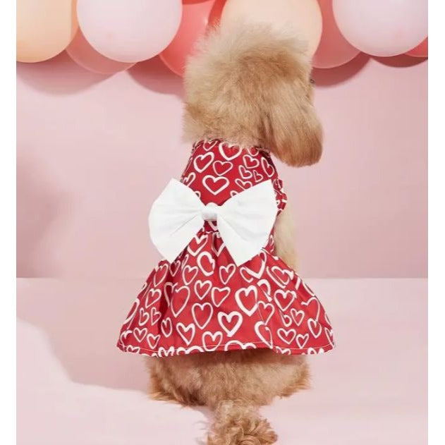 Red Heart Valentine Dog Pet Cat Dress NWOT Small