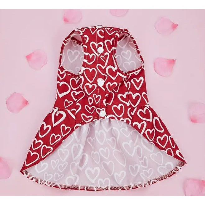 Red Heart Valentine Dog Pet Cat Dress NWOT Small