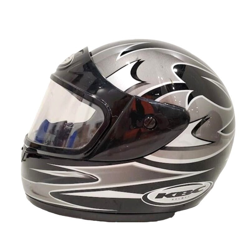 KBC Full-Face Motorcycle Helmet With Visor DOT Approved Size S Black/Silver