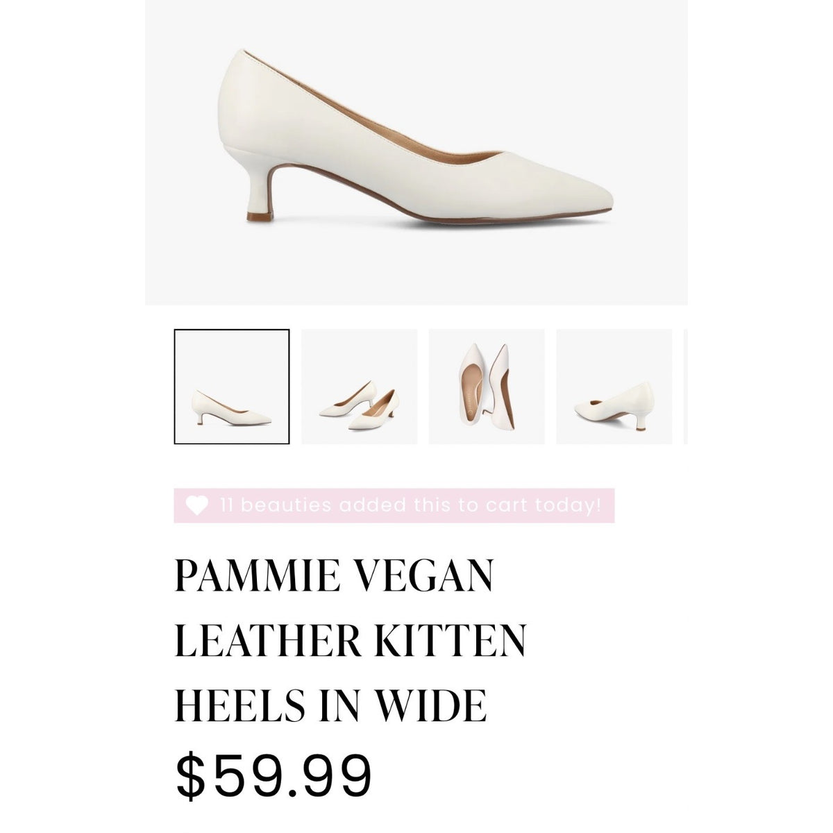 Journee Collection Pammie Vegan Leather Kitten Heels Women's Size 7.5 WD