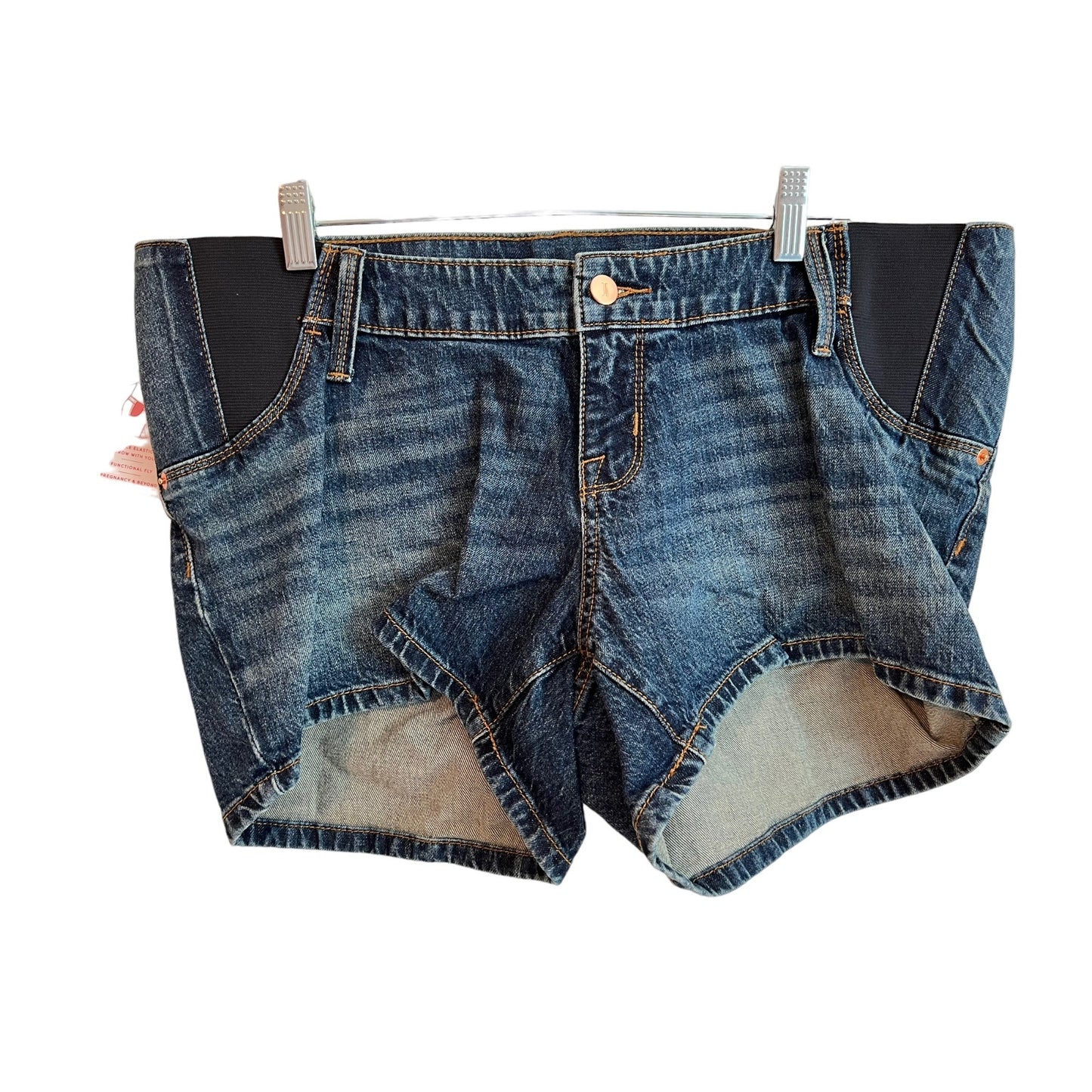 Isabel Maternity Women's Medium Wash Denim Maternity Shorts Size 6 NWT