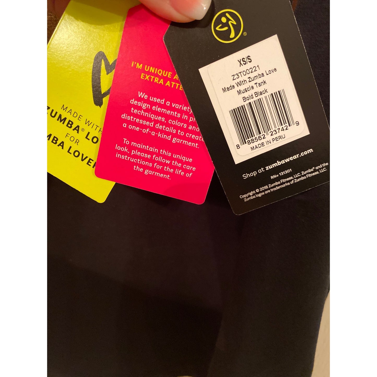 Zumba Men’s XS/S Muscle Tank