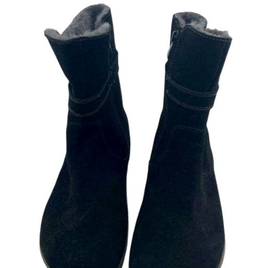Orthofeet Women's X-Wide Leather Ankle Boots Black Size 7