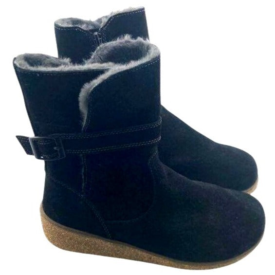 Orthofeet Women's X-Wide Leather Ankle Boots Black Size 7