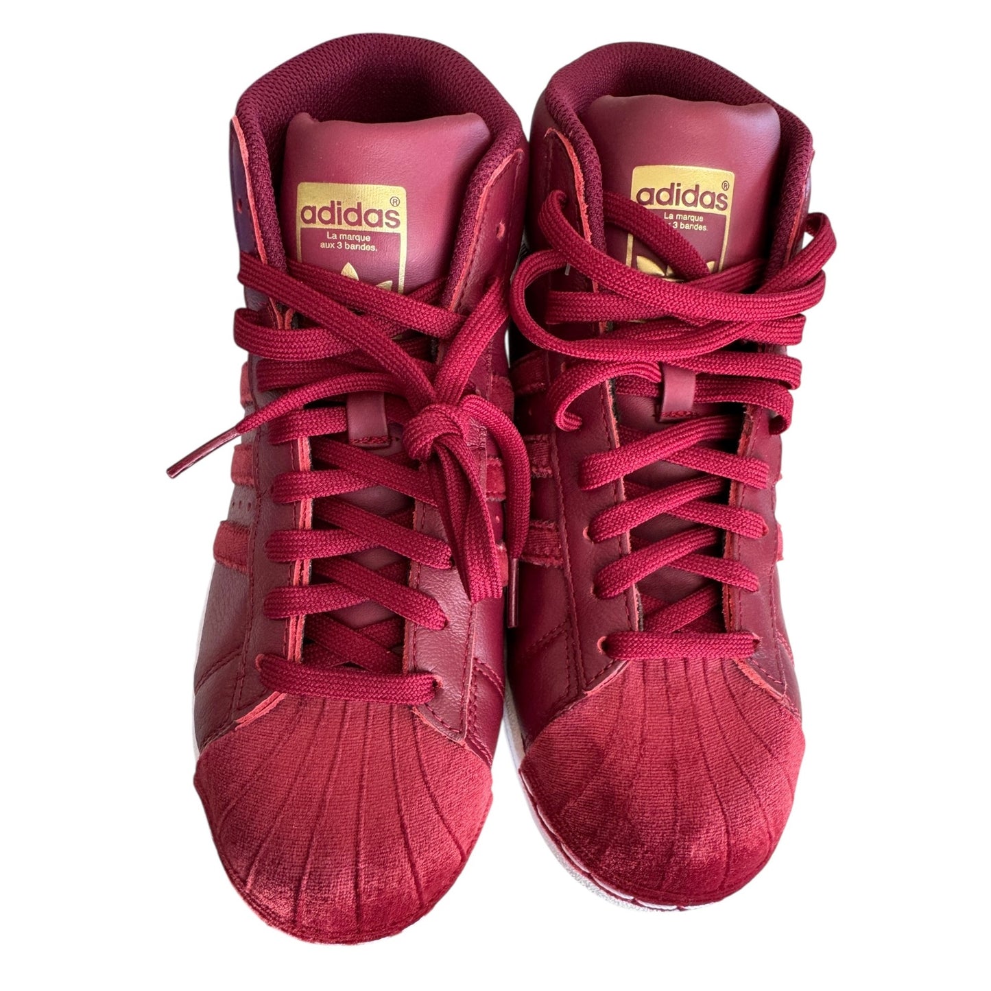 Adidas Originals Pro Model High Top Sneakers Size 5 Burgundy Velvet NIB