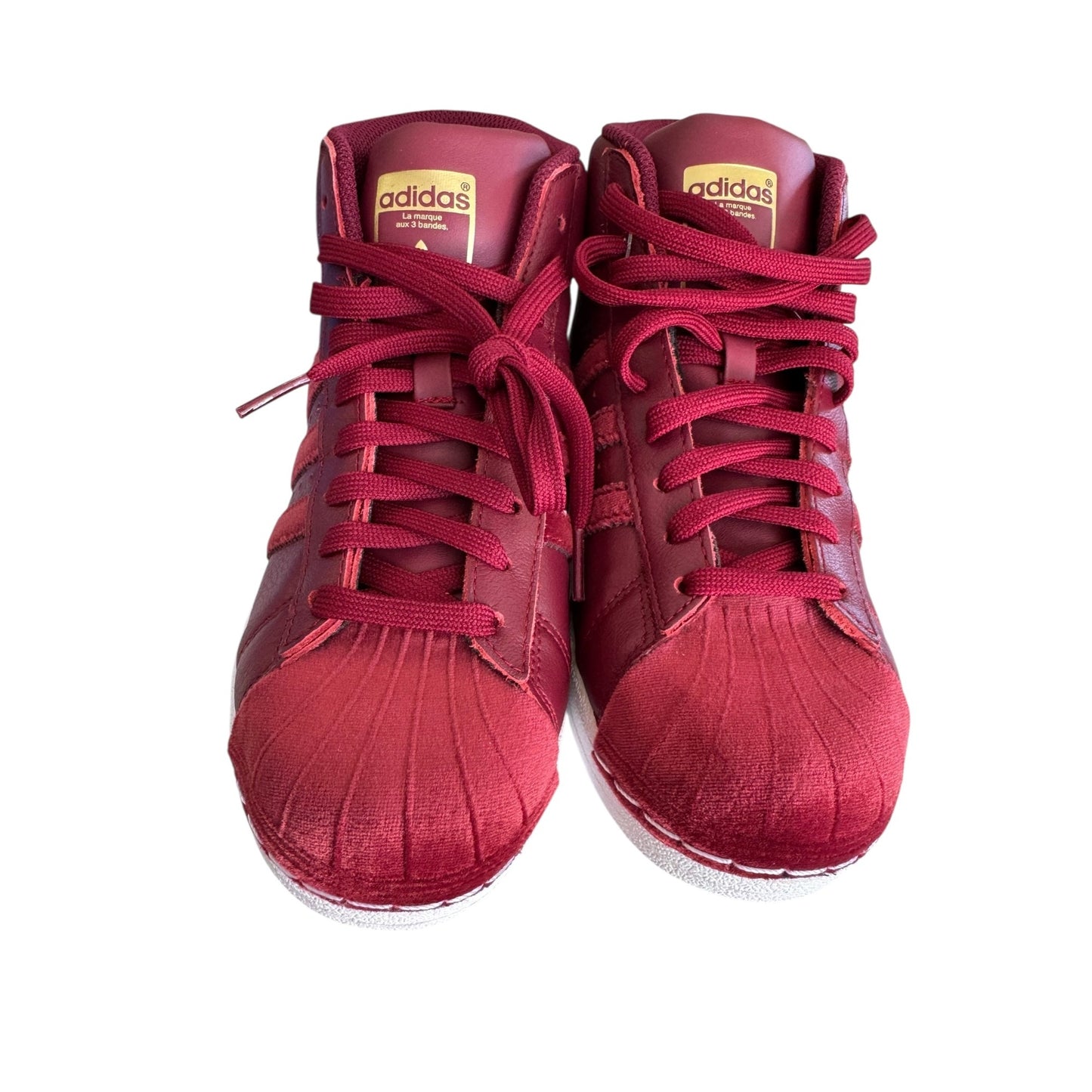 Adidas Originals Pro Model High Top Sneakers Size 5 Burgundy Velvet NIB