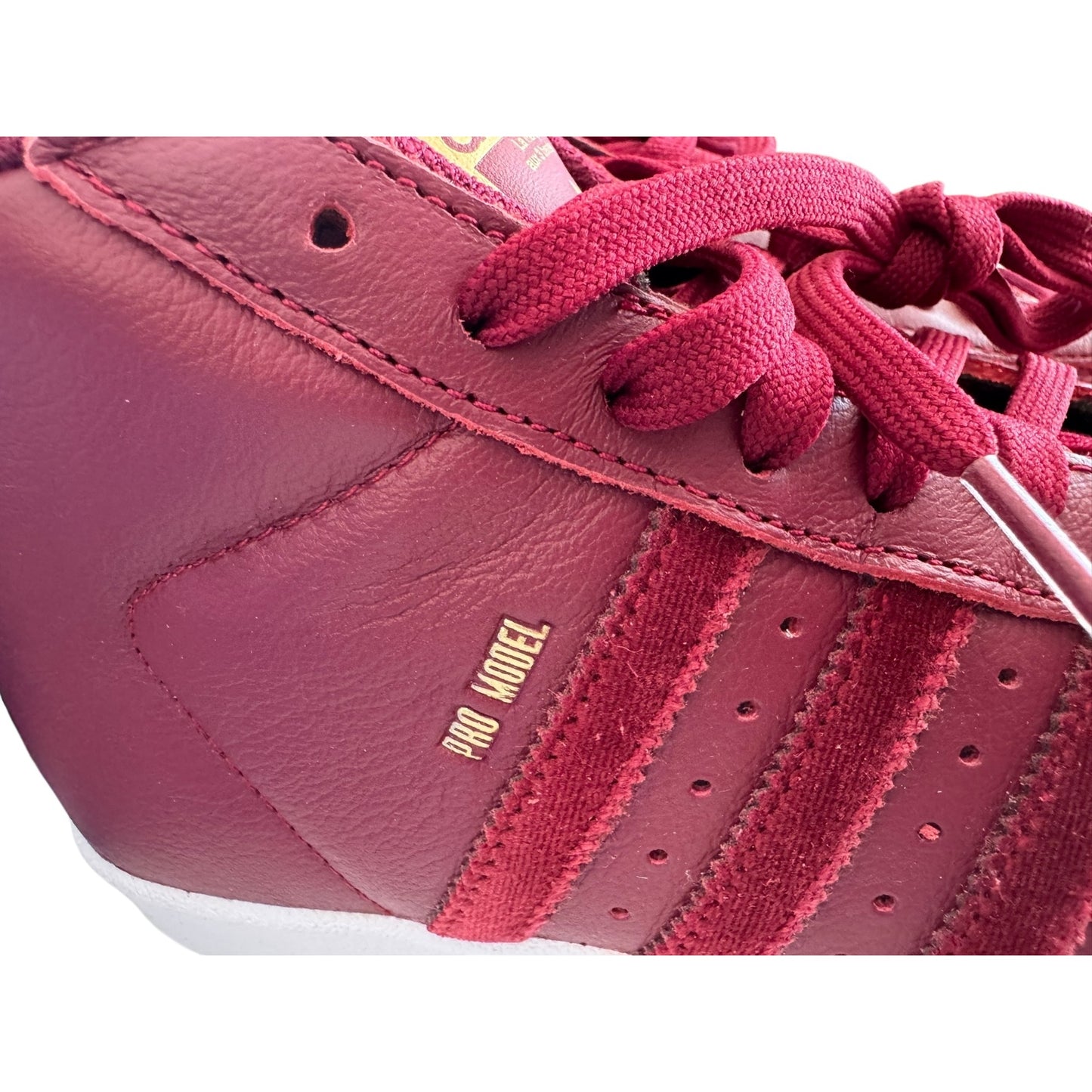 Adidas Originals Pro Model High Top Sneakers Size 5 Burgundy Velvet NIB