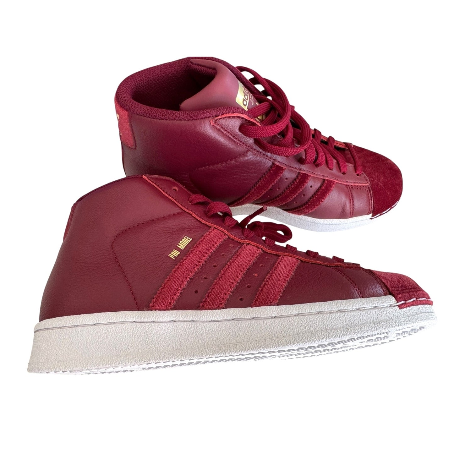 Adidas Originals Pro Model High Top Sneakers Size 5 Burgundy Velvet NIB