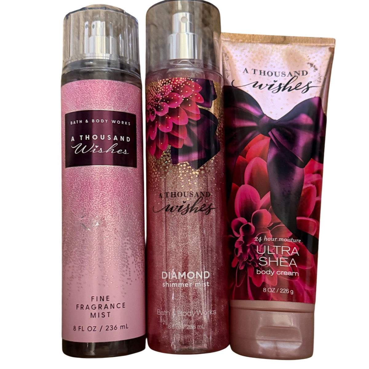 Bath & Body Works A Thousand Wishes Set - Fine Fragrance Mist Diamond Shimmer Mist & Ultra Shea Body Cream