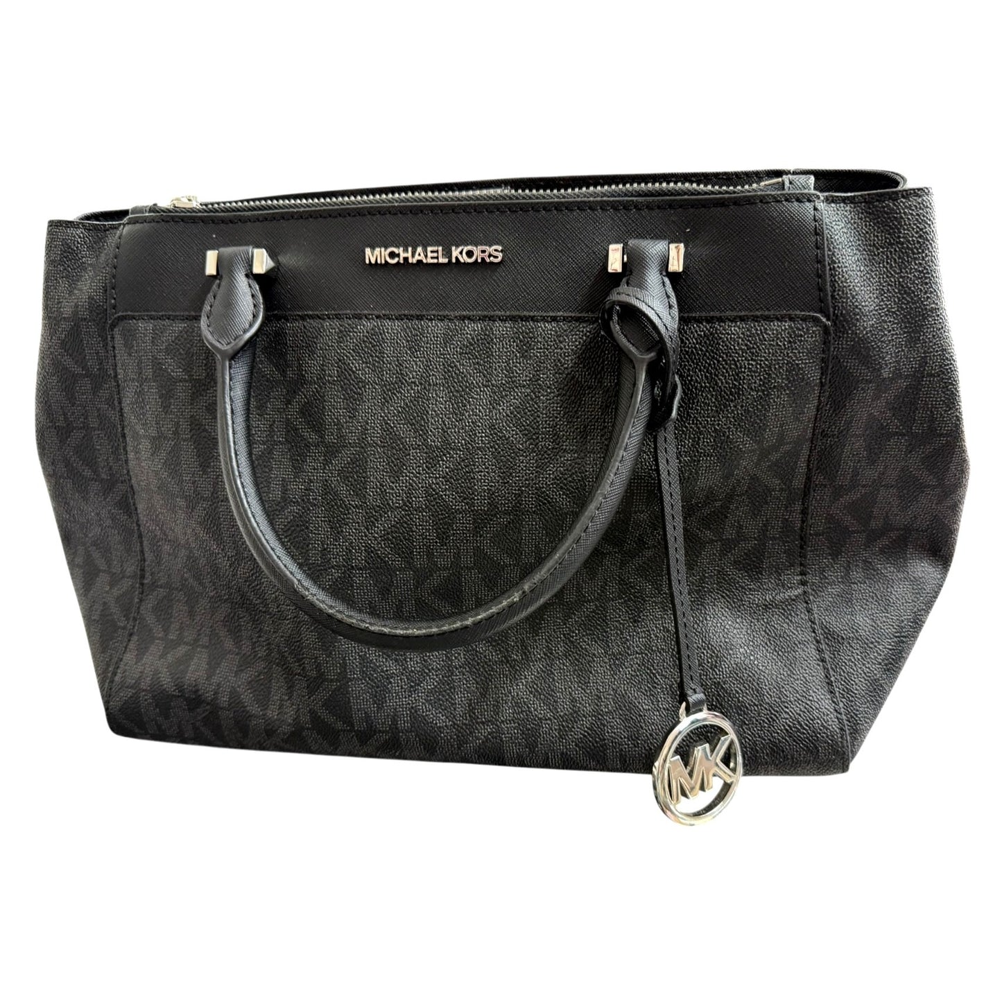 Michael Kors Black Signature Graham Top Handle Purse